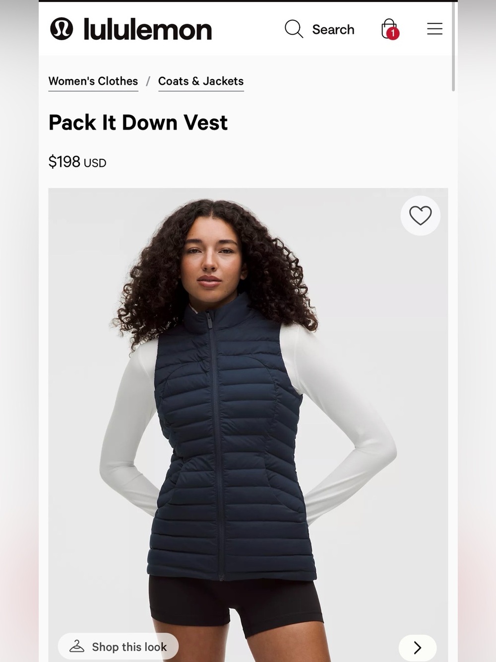 lululemon athletica Navy Pack It Down Vest
